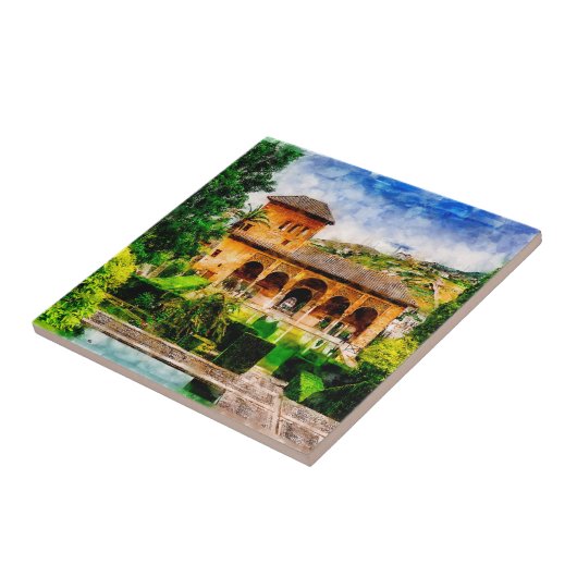 Palacio del Partal, Alhambra, Granada, Spanje. Tegeltje (Zijkant)