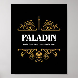Paladin Class Tabletop RPG Gaming Poster