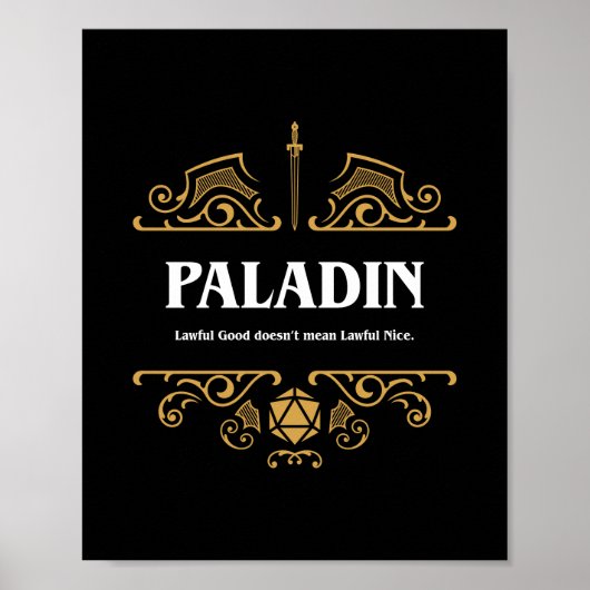 Paladin Class Tabletop RPG Gaming Poster (Voorkant)