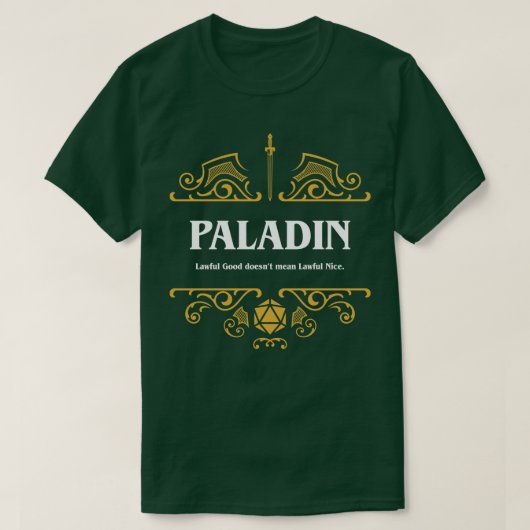 Paladin Class Tabletop RPG Gaming T-shirt (Design voorkant)