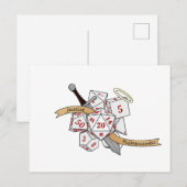 Paladin Dice Design Aankondigingskaart (Voorkant / Achterkant)
