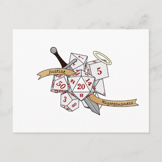 Paladin Dice Design Briefkaart (Voorkant)