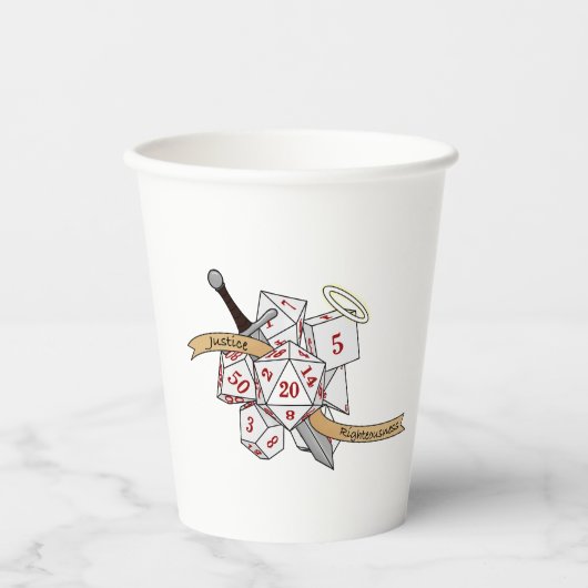 Paladin Dice Design Papieren Bekers (Voorkant)