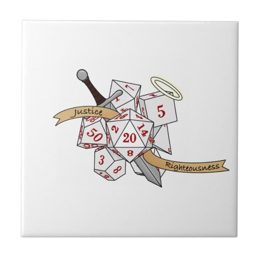 Paladin Dice Design Tegeltje (Voorkant)