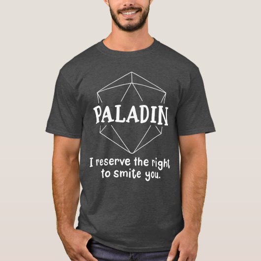 Paladin Grappig Karakter Grapjas Roleplaying Games T-shirt (Voorkant)