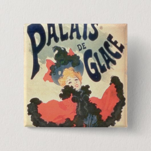 Palais de Glace, Champs Elysées, Parijs, 1894 (col Vierkante Button 5,1 Cm (Voorkant)
