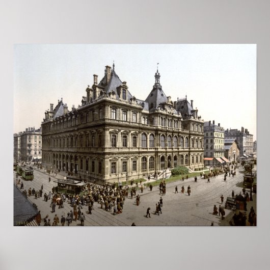 Palais de la Bourse, Lyon 1900, Antiek Frankrijk Poster (Voorkant)