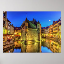 Palais de l'Ile gevangenis in de oude stad Annecy, Poster