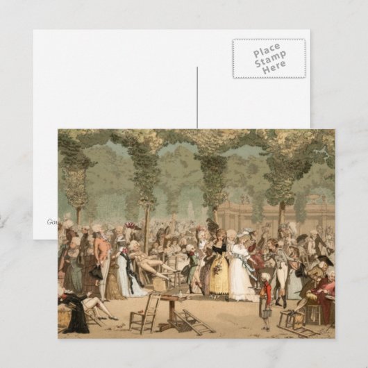 Palais Royal Aristocratten Garden 1700 Briefkaart (Voorkant / Achterkant)
