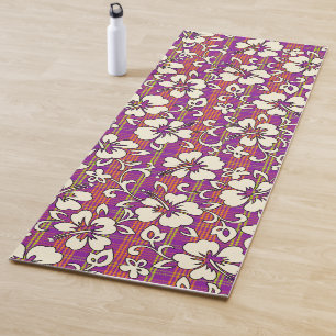 Palaka Pareau Hawaiiaanse Check Hibiscus - Paars Yogamat