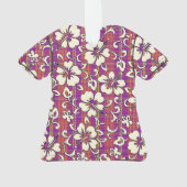 Palaka Pareau Hawaiian Check Hibiscus Aloha Shirt Ornament (achterkant)