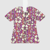 Palaka Pareau Hawaiian Check Hibiscus Aloha Shirt Ornament (voorkant)