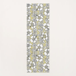 Palaka Pareau Hawaiian Check Hibiscus - Gray Yogamat