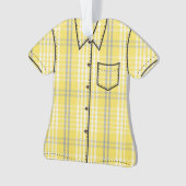 Palaka Plaid Aloha Shirt - Citroengeel Ornament (voorkant)