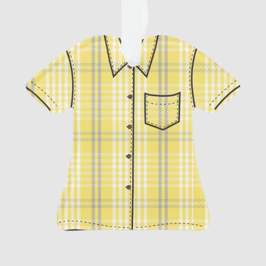 Palaka Plaid Aloha Shirt - Citroengeel Ornament (voorkant)