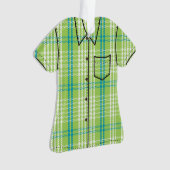 Palaka Plaid Aloha Shirt - Lime Green Ornament (voorkant)