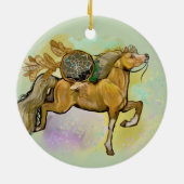 Palamino dromenvanger paard keramisch ornament (Achterkant)