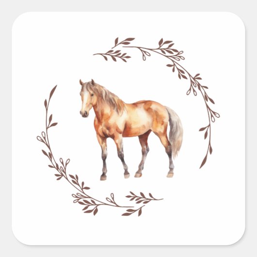 Palamino paard sticker (Voorkant)