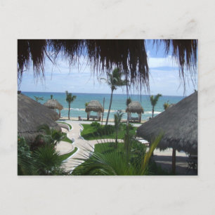 Palapas op de strand briefkaart