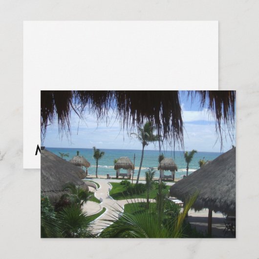 Palapas op de strand briefkaart (Voorkant / Achterkant)