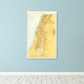 Palastina - Palestine Atlas Map Canvas Afdruk (Insitu (Houten vloer))