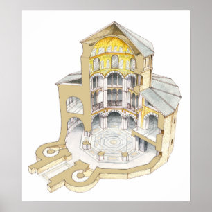 Palatine Chapel. Aken. Duitsland Poster