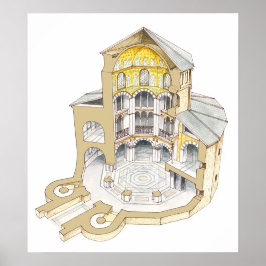 Palatine Chapel. Aken. Duitsland Poster (Voorkant)