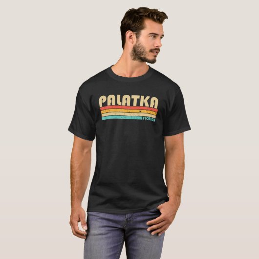PALATKA FL FLORIDA Funny City Home Roots Retro 70S T-shirt (Voorkant volledig)