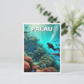 Palau Duiken Reis Briefkaart (Staand voorkant)