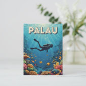 Palau Duiken Reis Briefkaart (Staand voorkant)