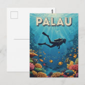 Palau Duiken Reis Briefkaart (Voorkant / Achterkant)