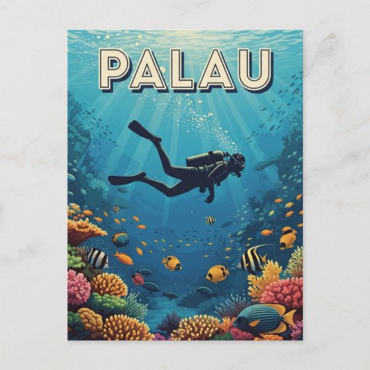 Palau Duiken Reis Briefkaart (Voorkant)