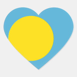 Palau Flag Hart Sticker