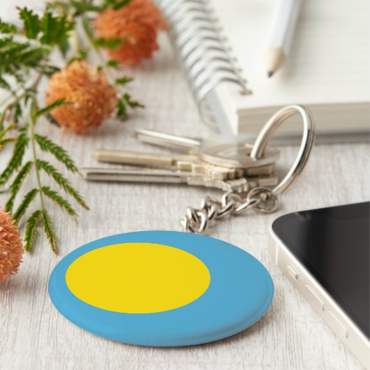 Palau Flag Sleutelhanger (Zijkant)