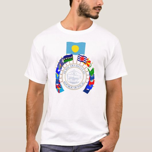 Palau Flags Pinrad T-shirt (Voorkant)