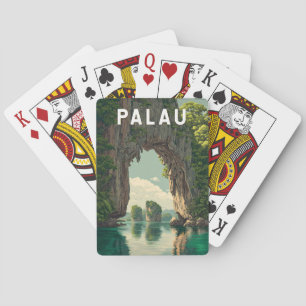 Palau Illustratie Reis Kunst Vintage Pokerkaarten