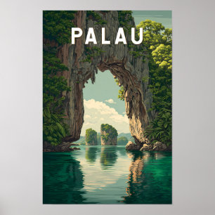Palau Illustratie Reis Kunst Vintage Poster