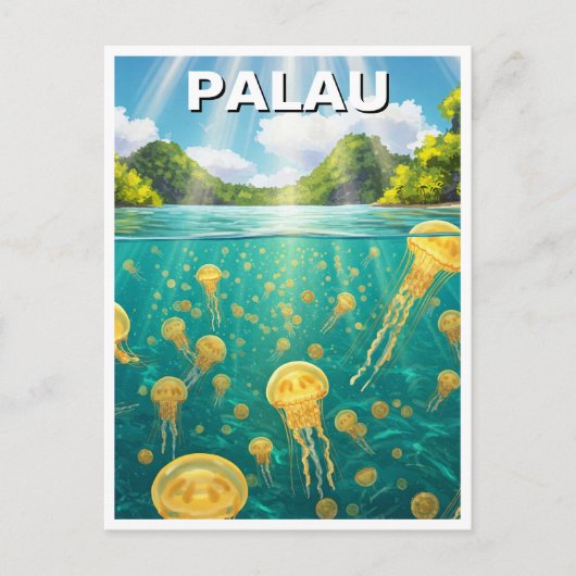Palau Jellyfish Lake Reizen Briefkaart (Voorkant)
