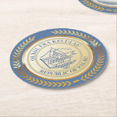 Palau officieel zegel ronde kartonnen onderzetter (Gebogen)