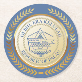 Palau officieel zegel ronde kartonnen onderzetter
