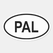 Palau "PAL" Ovale Sticker (Voorkant)