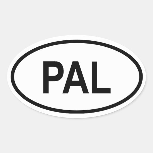 Palau "PAL" Ovale Sticker (Voorkant)