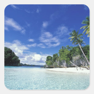 Palau, Rock Islands, Honeymoon Island, Wereld Vierkante Sticker