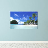 Palau, Rock Islands, Honeymoon Island, World Canvas Afdruk (Insitu (Houten vloer))
