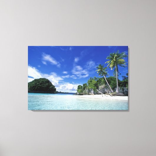 Palau, Rock Islands, Honeymoon Island, World Canvas Afdruk (Voorkant)