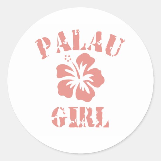 Palau roze meisje ronde sticker (Voorkant)