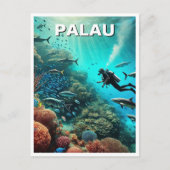Palau Scuba Diving Travel Briefkaart (Voorkant)