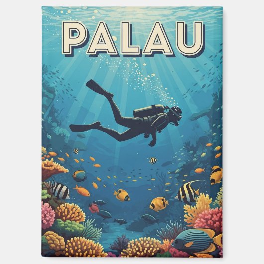 Palau Scuba Diving Travel Magneet (Voorkant)