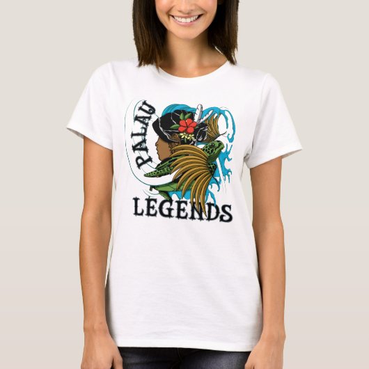 Palau Turtle and Grass Skirt Legend T-shirt (Voorkant)
