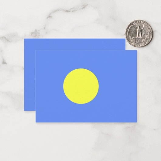 Palau-vlag Notitiekaartje (Voorkant / Achterkant in situ)